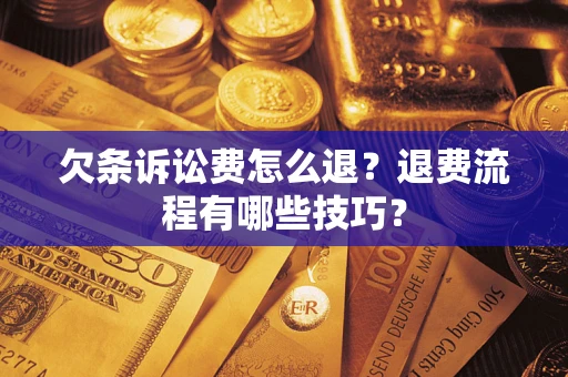 武汉欠条诉讼费怎么退？退费流程有哪些技巧？
